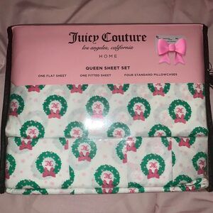 NEW Juicy Couture Coquette Christmas Queen Sheet Set NWT